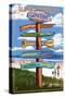 Gloucester, Massachusetts - Sign Destinations-Lantern Press-Stretched Canvas