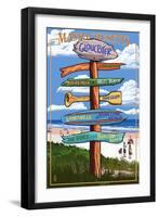 Gloucester, Massachusetts - Sign Destinations-Lantern Press-Framed Art Print