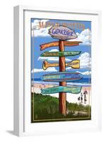 Gloucester, Massachusetts - Sign Destinations-Lantern Press-Framed Art Print
