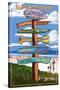 Gloucester, Massachusetts - Sign Destinations-Lantern Press-Stretched Canvas