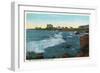 Gloucester, Massachusetts - View of Bass Rocks Surf-Lantern Press-Framed Art Print