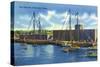 Gloucester, Massachusetts, Waterfront View of the Fish Pier with Ships-Lantern Press-Stretched Canvas