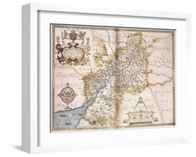 Gloucester(Shire), 1579-Christopher Saxton-Framed Giclee Print