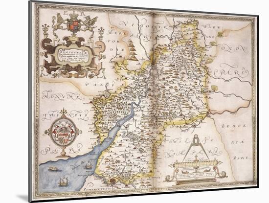 Gloucester(Shire), 1579-Christopher Saxton-Mounted Giclee Print