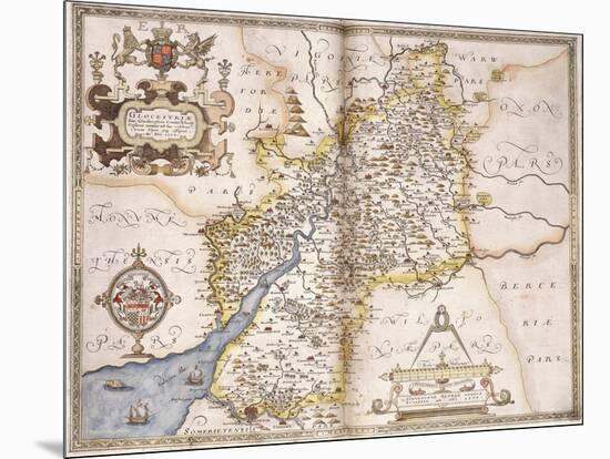 Gloucester(Shire), 1579-Christopher Saxton-Mounted Giclee Print