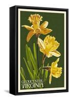 Gloucester, Virginia - Daffodil-Lantern Press-Framed Stretched Canvas