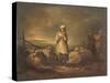 Gloucestershire Girl Keeping Sheep-Thomas Barker-Stretched Canvas