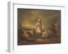 Gloucestershire Girl Keeping Sheep-Thomas Barker-Framed Giclee Print