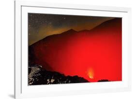 Glowing Active 700M Wide Volcanic Crater of Volcan Telica with Lava Vents Far Below-Rob Francis-Framed Photographic Print