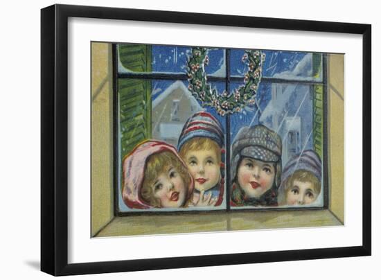 Glowing Christmas Faces-null-Framed Premium Giclee Print