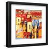 Glowing City Art Painting-null-Framed Art Print