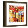 Glowing City Art Painting-null-Framed Art Print