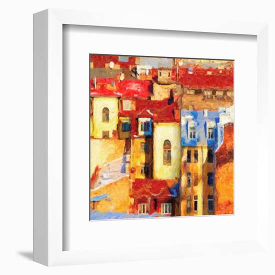 Glowing City Art Painting-null-Framed Art Print