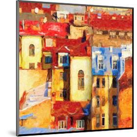 Glowing City Art Painting-null-Mounted Art Print