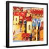 Glowing City Art Painting-null-Framed Art Print