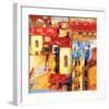 Glowing City Art Painting-null-Framed Art Print