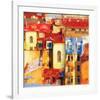 Glowing City Art Painting-null-Framed Art Print