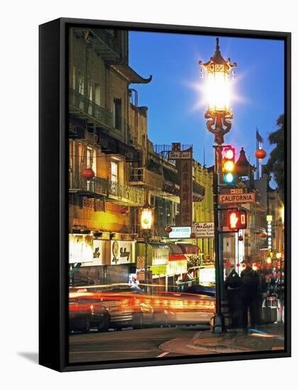 Glowing Lanterns Hanging over Grant Avenue in Chinatown, San Francisco, California, United States o-Gavin Hellier-Framed Stretched Canvas