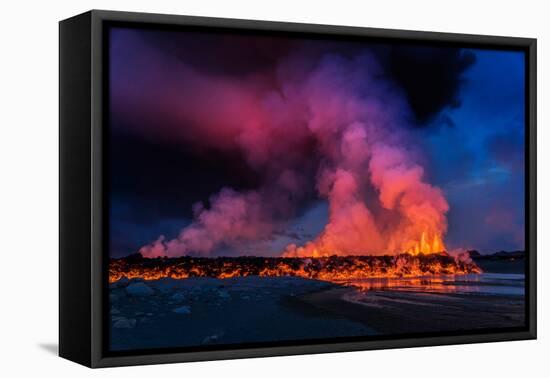 Glowing Lava, Eruption at the Holuhraun Fissure, Bardarbunga Volcano, Iceland-Ragnar Th Sigurdsson-Framed Stretched Canvas