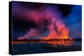 Glowing Lava, Eruption at the Holuhraun Fissure, Bardarbunga Volcano, Iceland-Ragnar Th Sigurdsson-Stretched Canvas