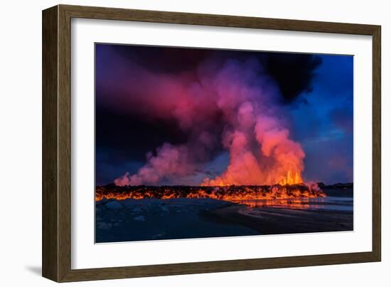 Glowing Lava, Eruption at the Holuhraun Fissure, Bardarbunga Volcano, Iceland-Ragnar Th Sigurdsson-Framed Photographic Print