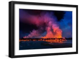 Glowing Lava, Eruption at the Holuhraun Fissure, Bardarbunga Volcano, Iceland-Ragnar Th Sigurdsson-Framed Photographic Print