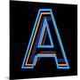 Glowing Letter A Isolated On Black Background-Andriy Zholudyev-Mounted Art Print