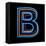 Glowing Letter B Isolated On Black Background-Andriy Zholudyev-Framed Stretched Canvas