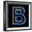 Glowing Letter B Isolated On Black Background-Andriy Zholudyev-Framed Art Print