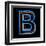 Glowing Letter B Isolated On Black Background-Andriy Zholudyev-Framed Art Print