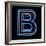 Glowing Letter B Isolated On Black Background-Andriy Zholudyev-Framed Premium Giclee Print