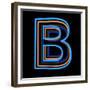 Glowing Letter B Isolated On Black Background-Andriy Zholudyev-Framed Premium Giclee Print