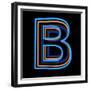 Glowing Letter B Isolated On Black Background-Andriy Zholudyev-Framed Premium Giclee Print