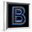 Glowing Letter B Isolated On Black Background-Andriy Zholudyev-Framed Premium Giclee Print