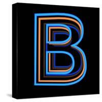 Glowing Letter B Isolated On Black Background-Andriy Zholudyev-Stretched Canvas