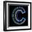 Glowing Letter C Isolated On Black Background-Andriy Zholudyev-Framed Art Print