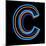 Glowing Letter C Isolated On Black Background-Andriy Zholudyev-Mounted Art Print