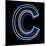 Glowing Letter C Isolated On Black Background-Andriy Zholudyev-Mounted Art Print