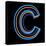 Glowing Letter C Isolated On Black Background-Andriy Zholudyev-Stretched Canvas