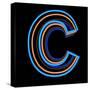 Glowing Letter C Isolated On Black Background-Andriy Zholudyev-Stretched Canvas