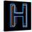 Glowing Letter H Isolated On Black Background-Andriy Zholudyev-Stretched Canvas