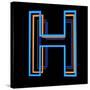 Glowing Letter H Isolated On Black Background-Andriy Zholudyev-Stretched Canvas