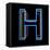 Glowing Letter H Isolated On Black Background-Andriy Zholudyev-Framed Stretched Canvas