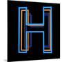 Glowing Letter H Isolated On Black Background-Andriy Zholudyev-Mounted Art Print