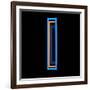 Glowing Letter I Isolated On Black Background-Andriy Zholudyev-Framed Art Print