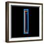 Glowing Letter I Isolated On Black Background-Andriy Zholudyev-Framed Art Print