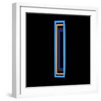 Glowing Letter I Isolated On Black Background-Andriy Zholudyev-Framed Art Print