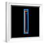 Glowing Letter I Isolated On Black Background-Andriy Zholudyev-Framed Art Print