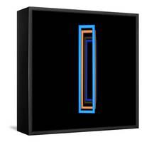 Glowing Letter I Isolated On Black Background-Andriy Zholudyev-Framed Stretched Canvas