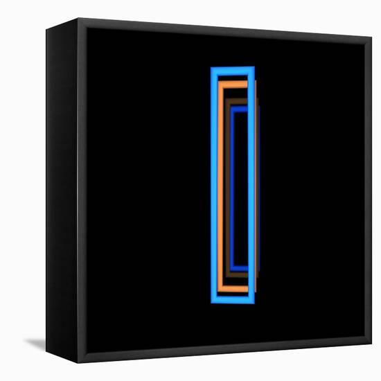 Glowing Letter I Isolated On Black Background-Andriy Zholudyev-Framed Stretched Canvas